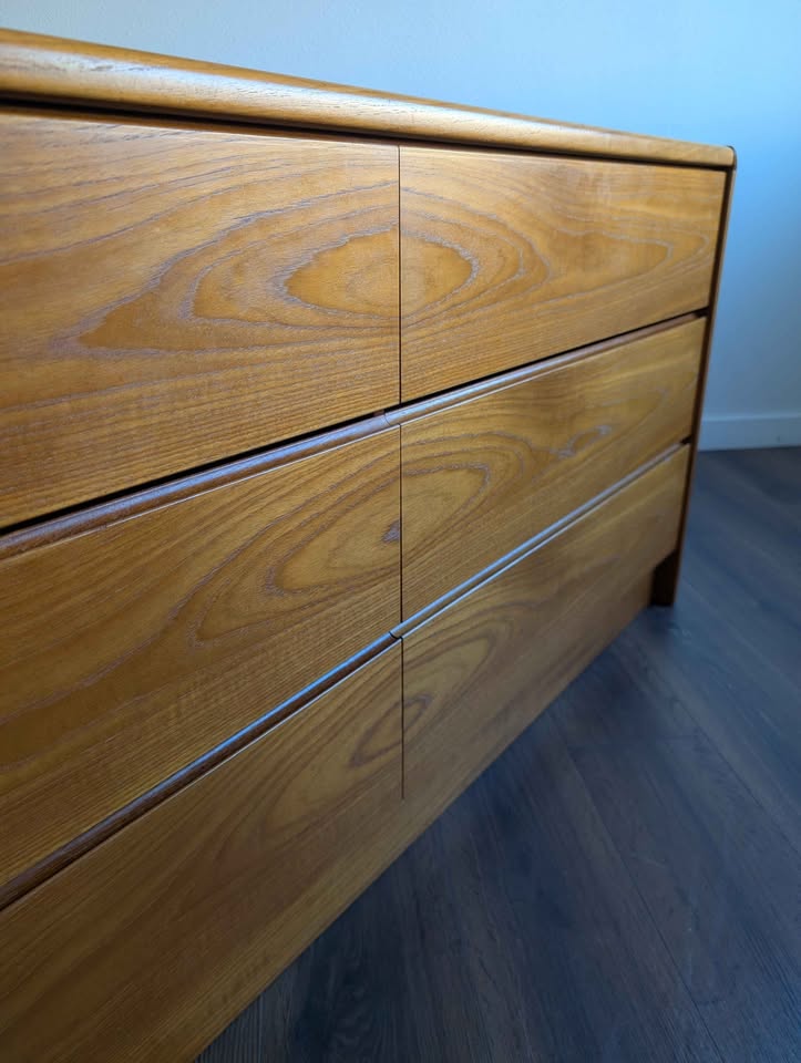 Danish Modern Teak 6 Drawer Lowboy Dresser