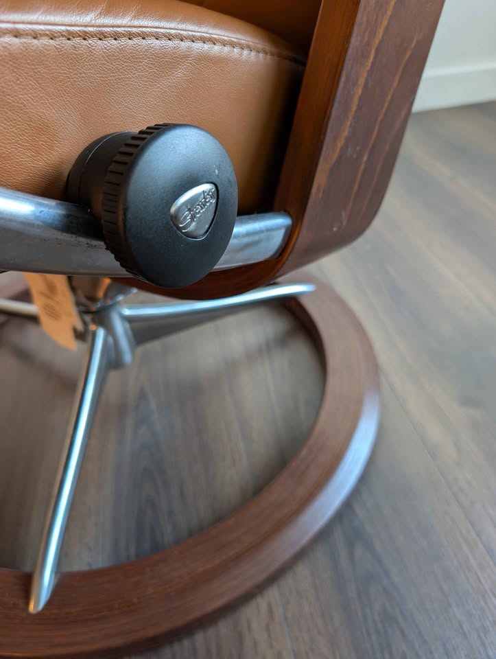 Camel Brown Leather Stressless Wing Recliner by Ekornes
