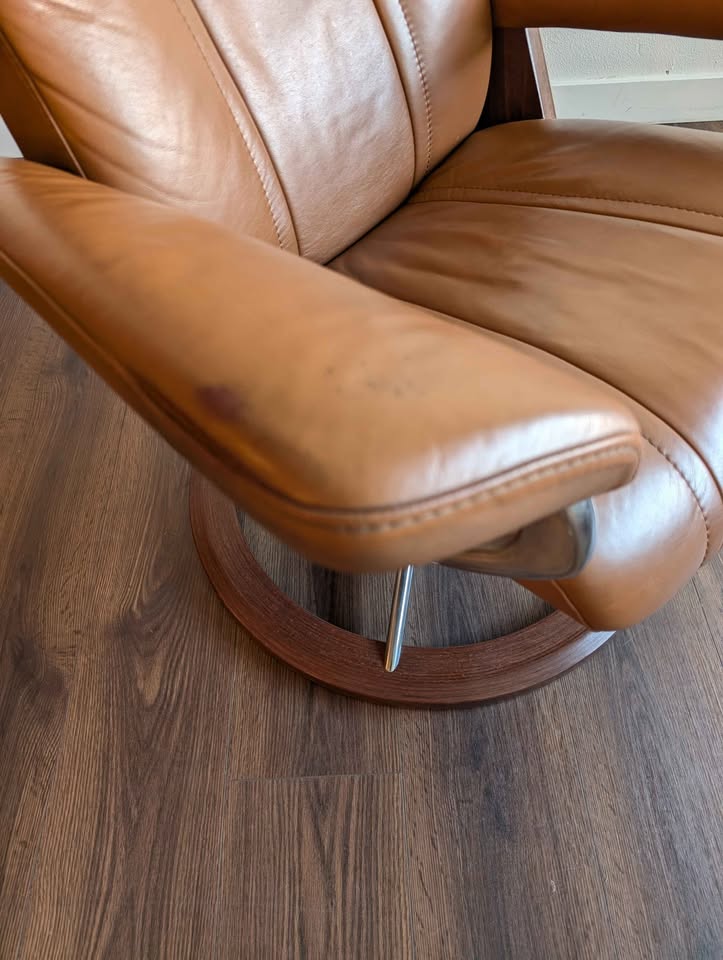 Camel Brown Leather Stressless Wing Recliner by Ekornes