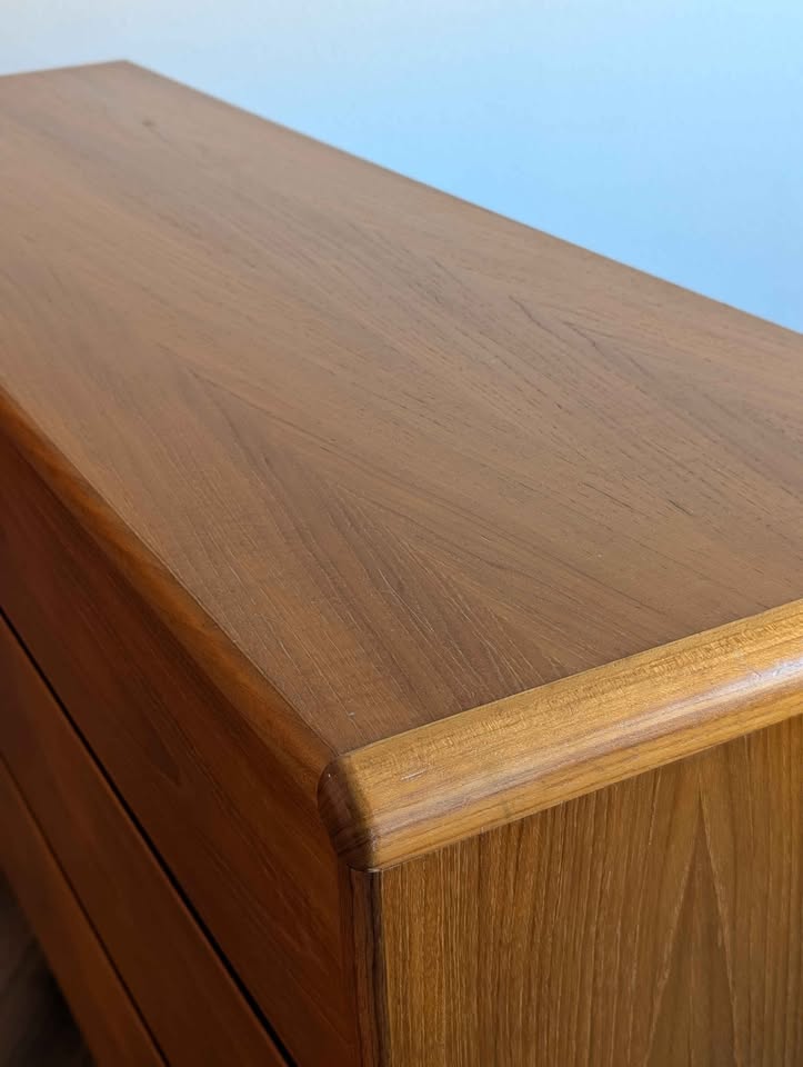 Danish Modern Teak 6 Drawer Lowboy Dresser
