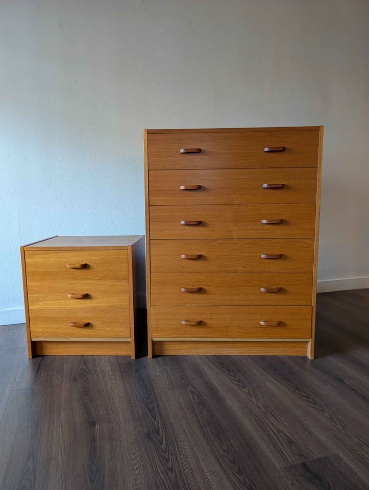 Danish Modern 3 Drawer Nightstand by Ervi Mobler