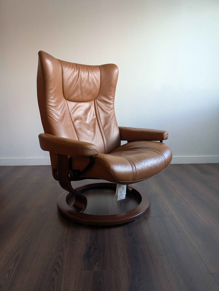 His & Hers Ekornes Stressless Wing Recliners