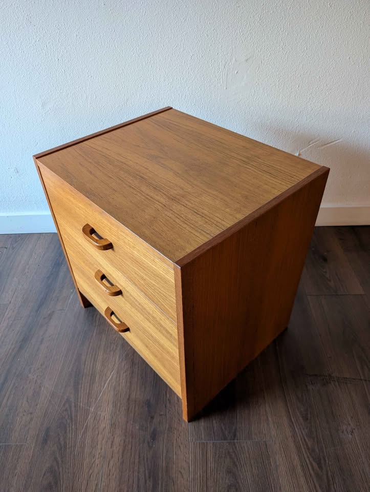 Danish Modern 3 Drawer Nightstand by Ervi Mobler
