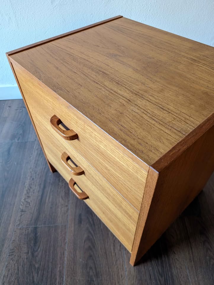 Danish Modern 3 Drawer Nightstand by Ervi Mobler
