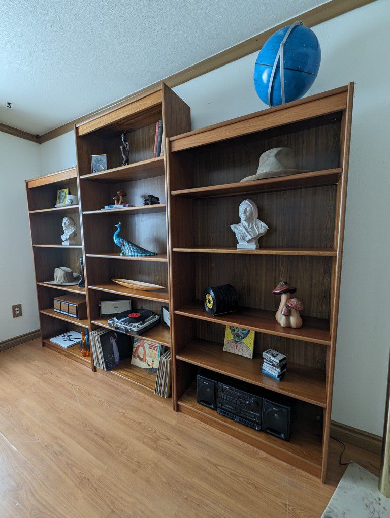 MCM Danish Modern Teak Bookshelf Wall Unit Made in Denmark