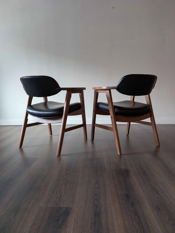 Pair of MCM Walnut Chairs