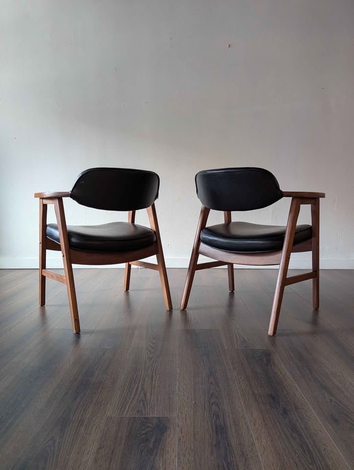 Pair of MCM Walnut Chairs