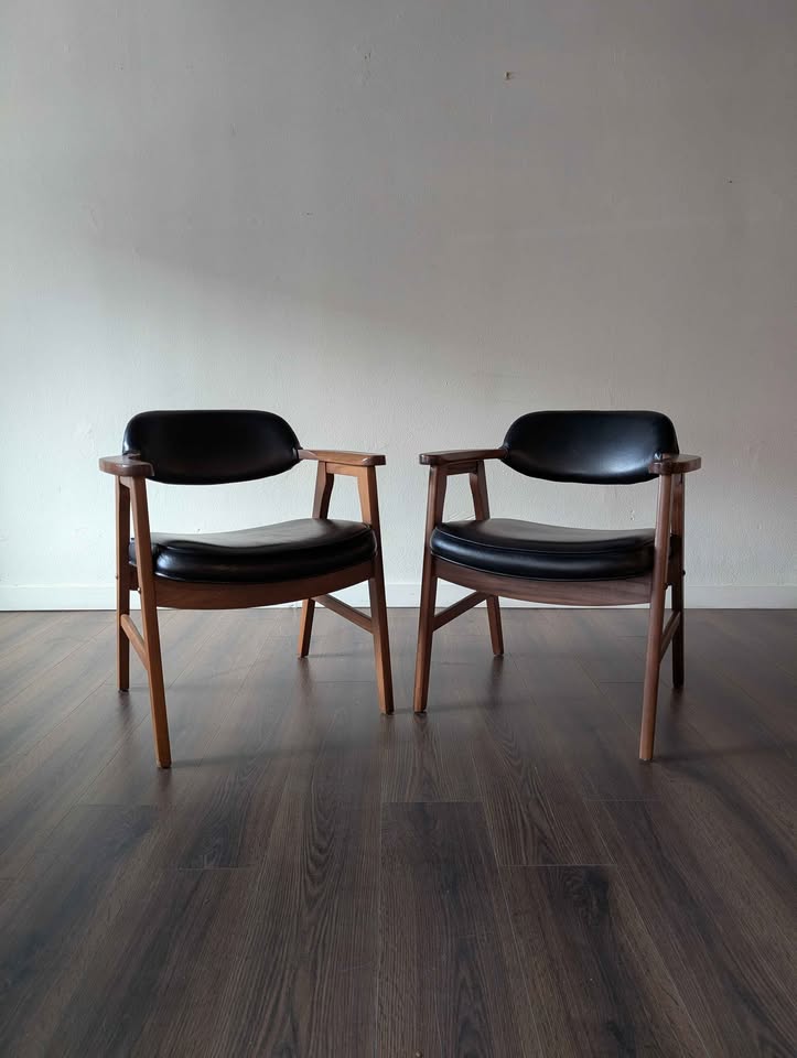 Pair of MCM Walnut Chairs