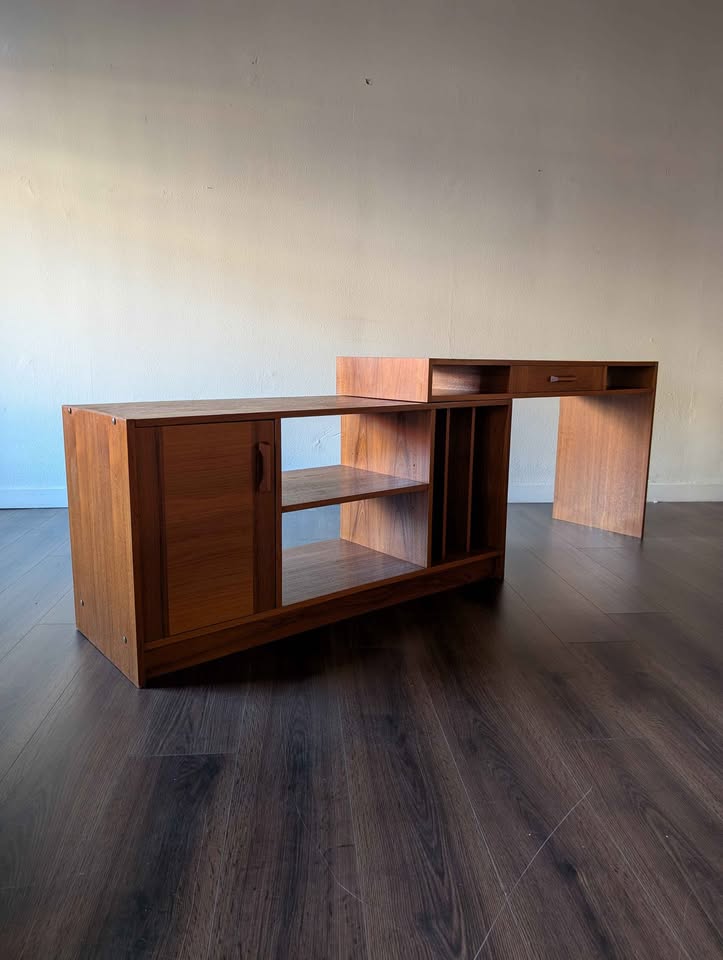Teak Expanding Record Cabinet