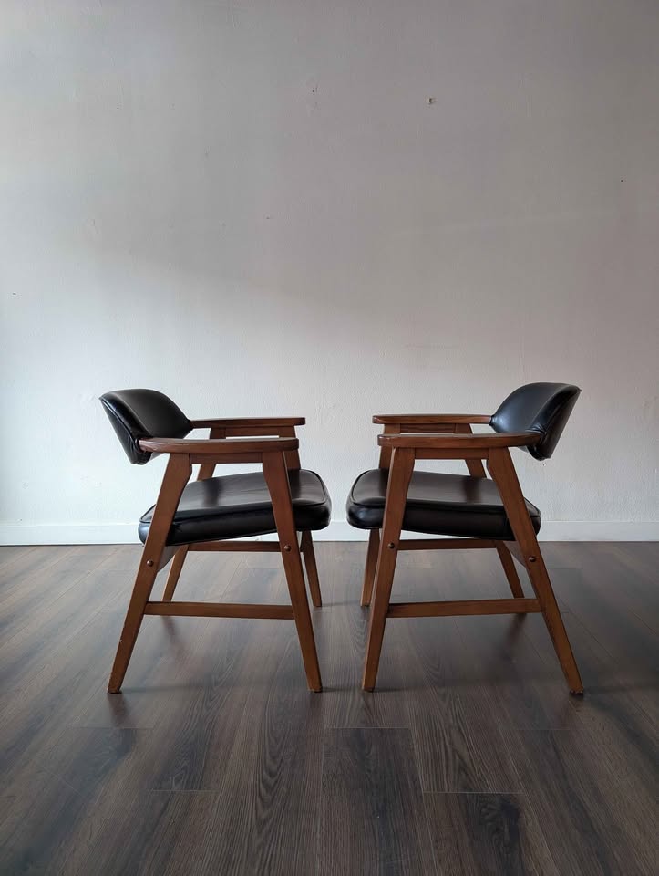 Pair of MCM Walnut Chairs