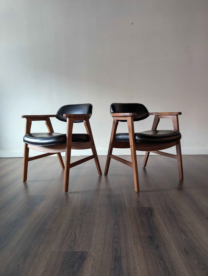 Pair of MCM Walnut Chairs