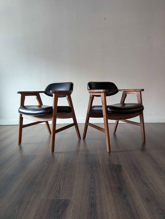 Pair of MCM Walnut Chairs