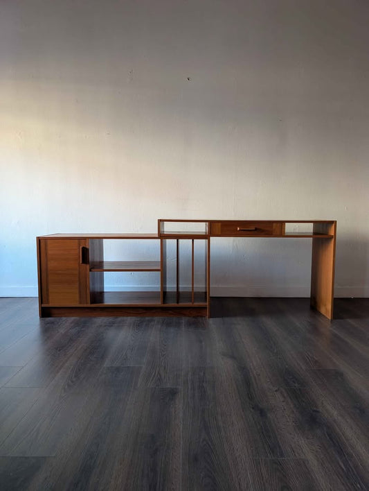 Teak Expanding Record Cabinet