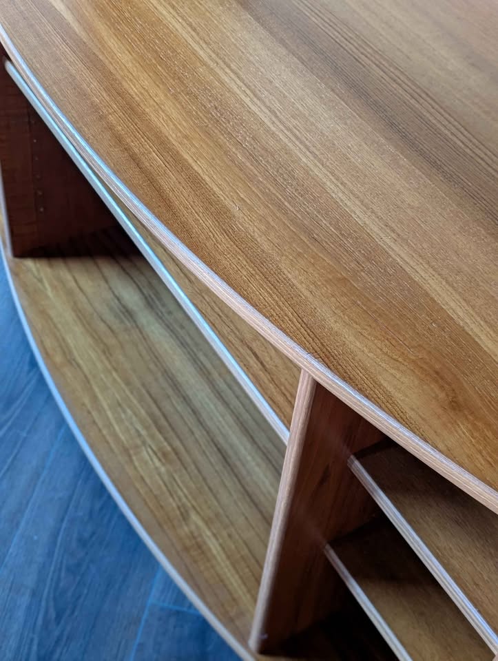 Teak Record Player Media Credenza & Hutch