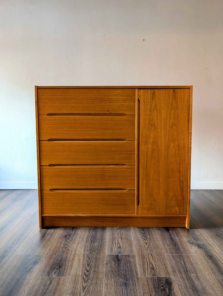 Teak Gentlemen's Chest / Highboy Dresser
