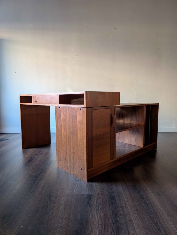 Teak Expanding Record Cabinet