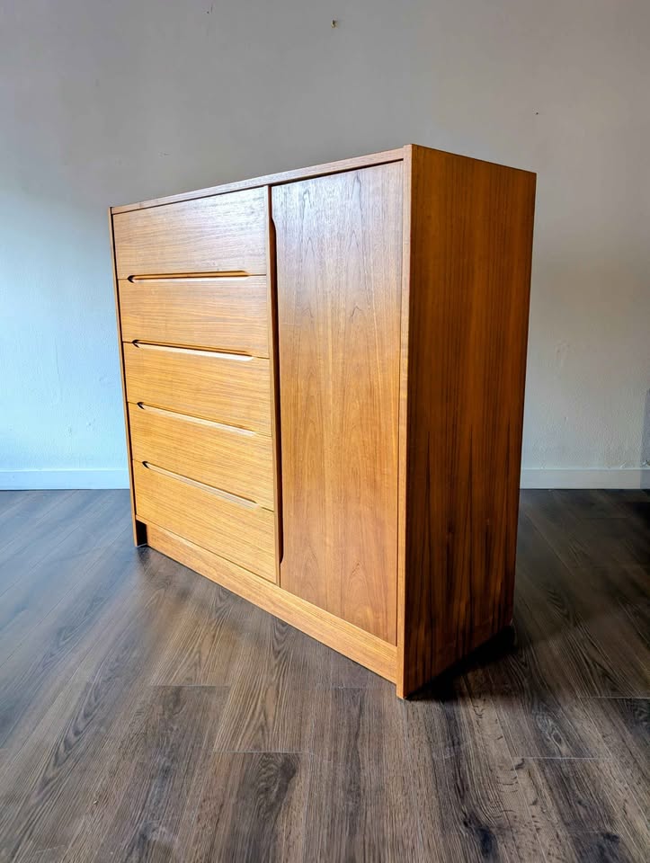Teak Gentlemen's Chest / Highboy Dresser