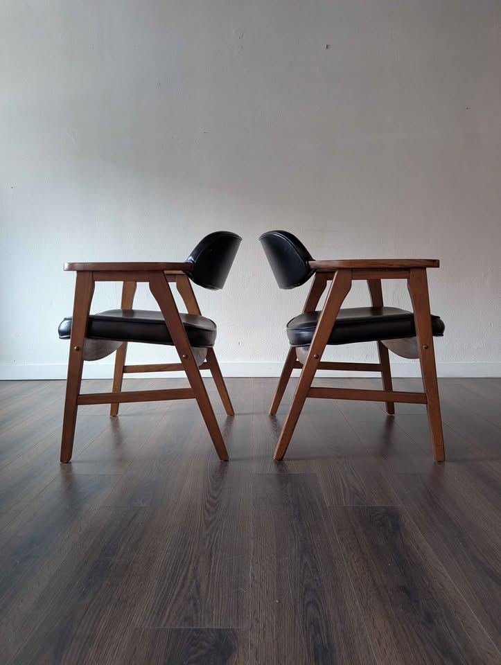 Pair of MCM Walnut Chairs