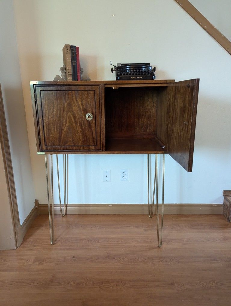 Mid Century Hollywood Regency / Campaign Bar & Record Cabinet by Thomasville