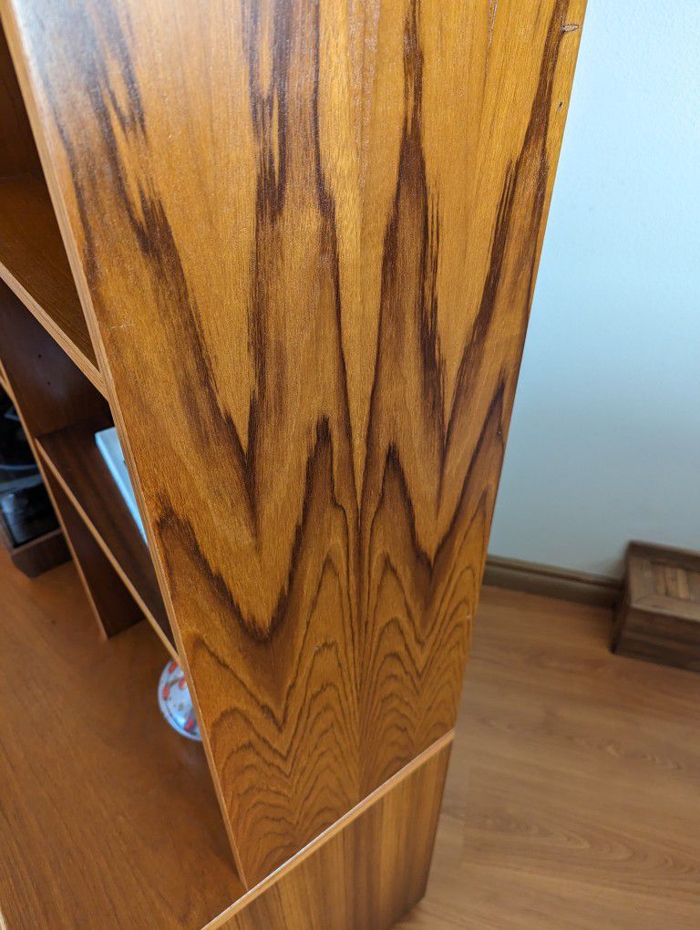 MCM Danish Modern Teak Record Player Stand & Bookshelf Wall Unit Made in Denmark!