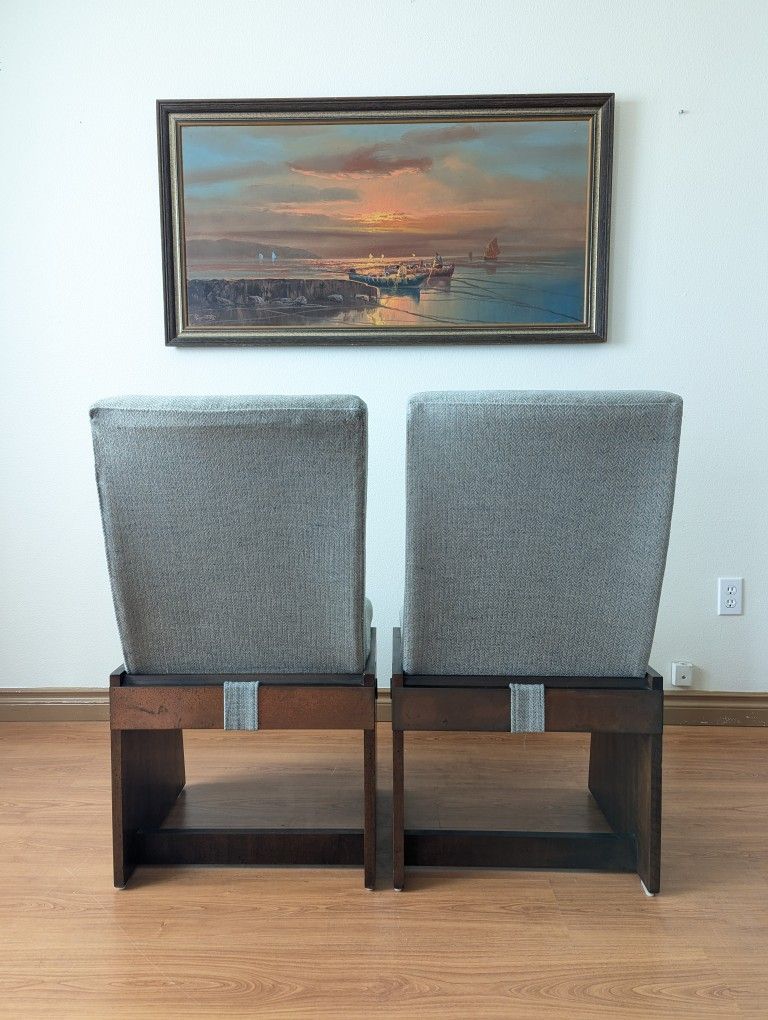 Mid Century Brutalist Set of 6 Staccato Dining Chairs by Lane