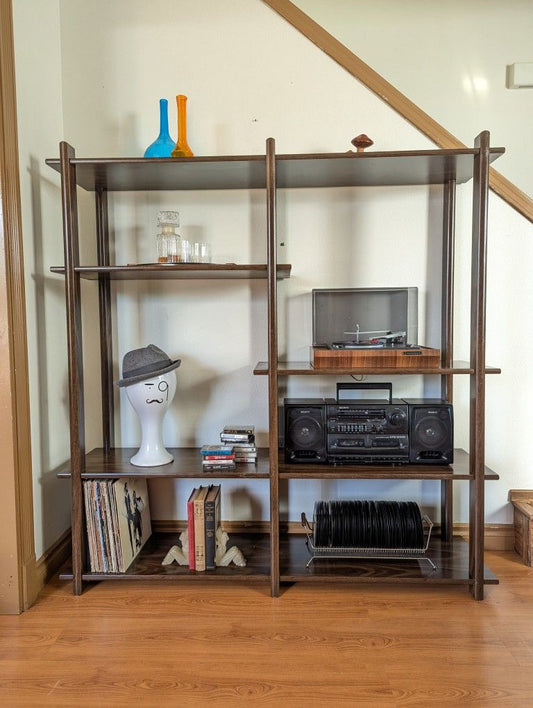 Mid Century Modern Vintage Bookshelf Etagere / Record Player Stand