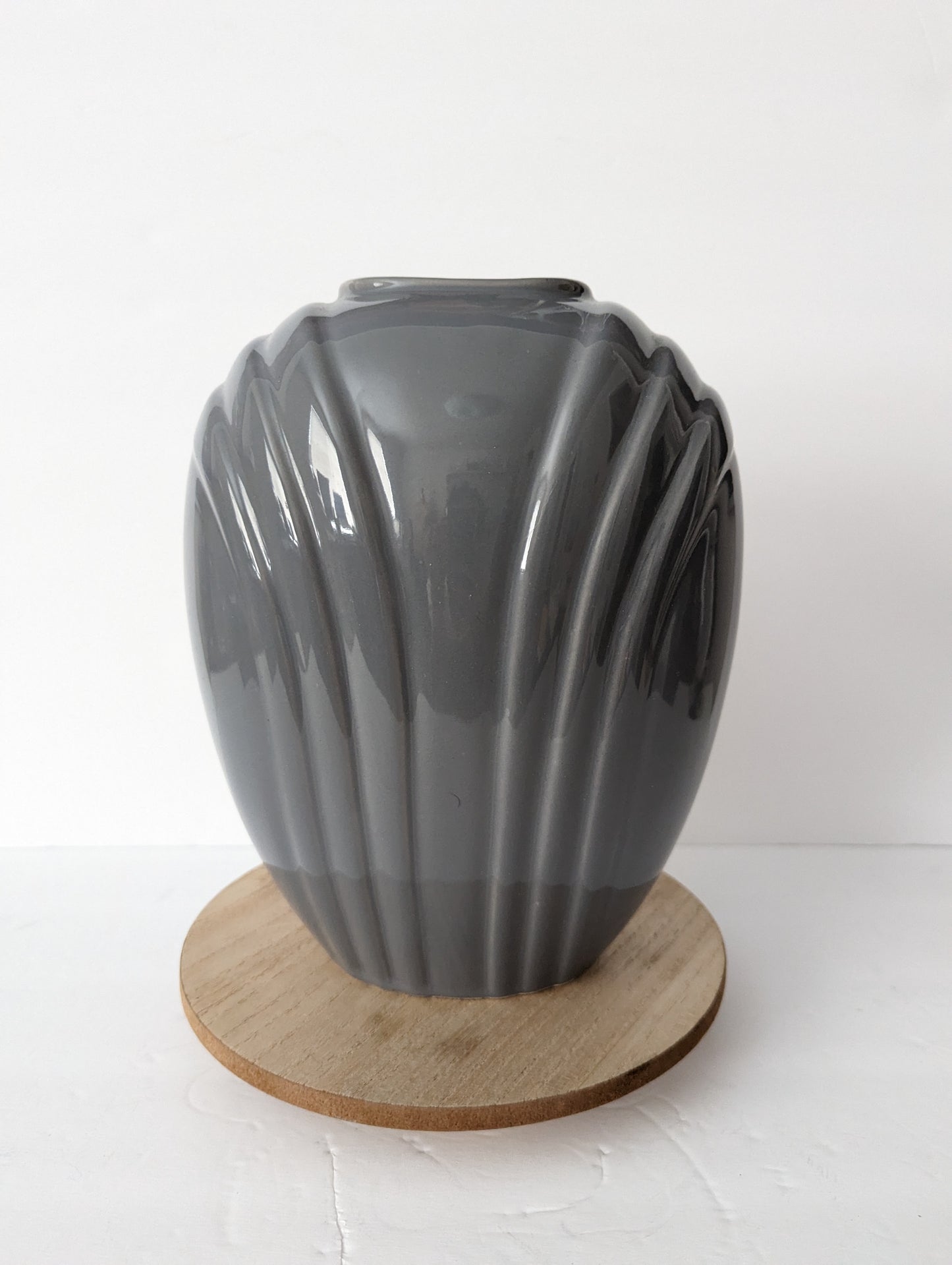 Postmodern Vase Art Deco Revival Ceramic in Gray