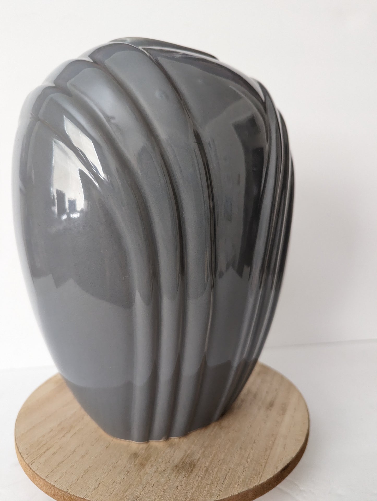 Postmodern Vase Art Deco Revival Ceramic in Gray