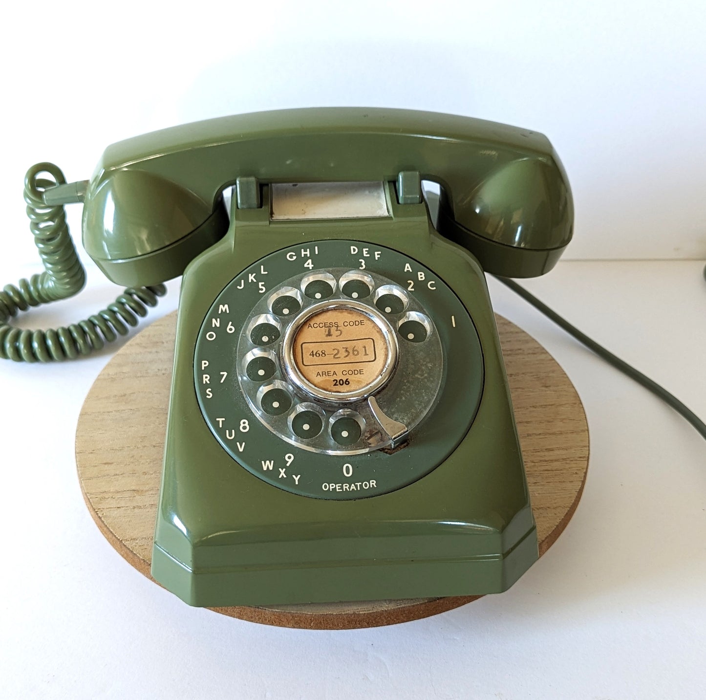 Stomberg Carlson MCM Avocado Green Rotary Telephone Phone