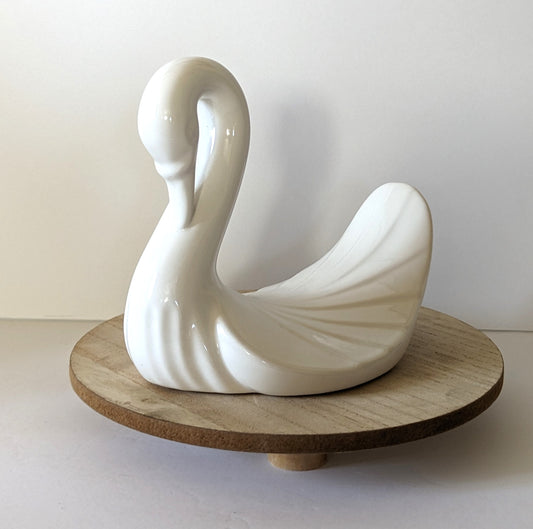 Postmodern Ceramic Swan Figurine