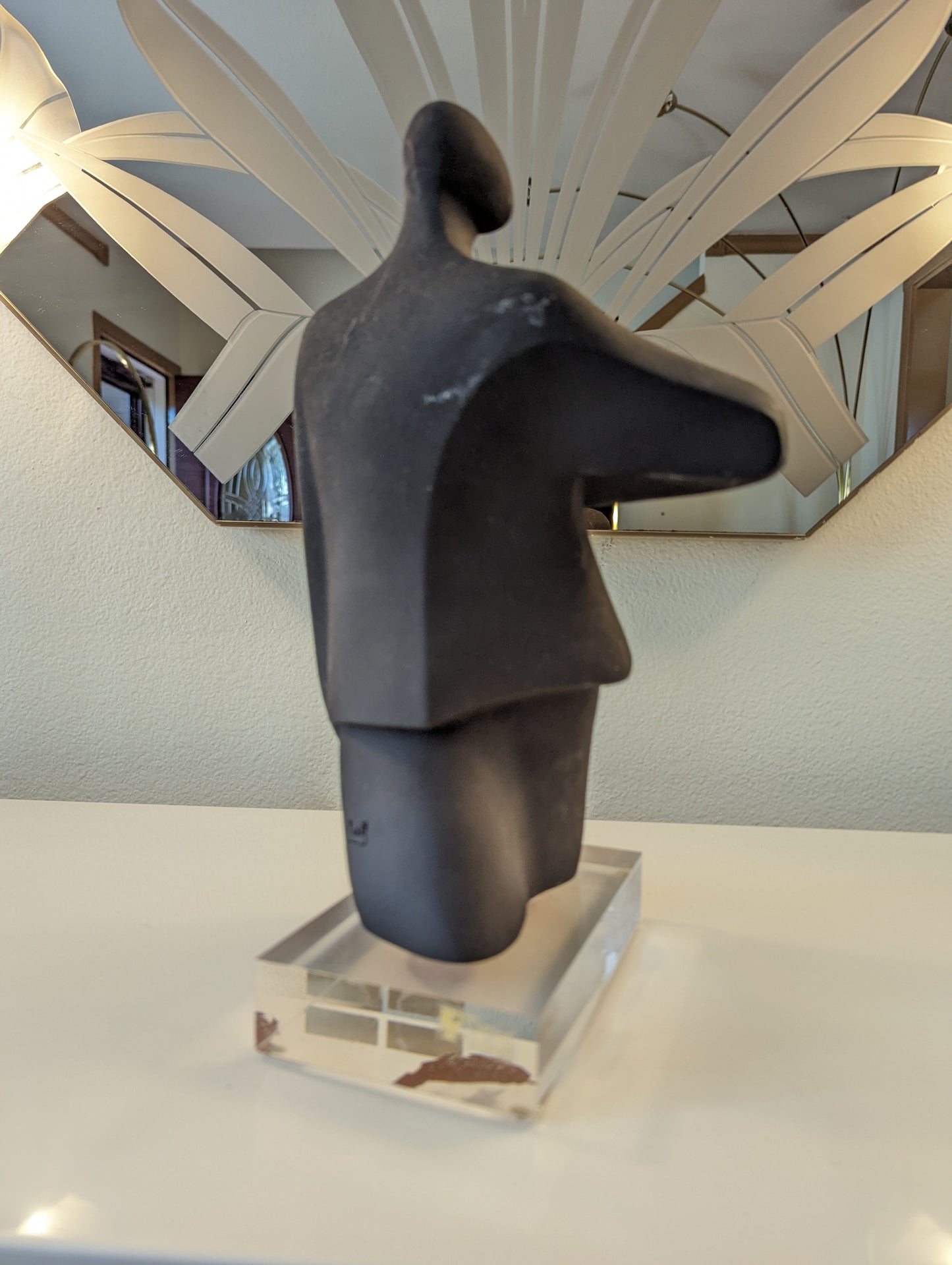 Woman & Bird Statue by Cristina Puell Signed