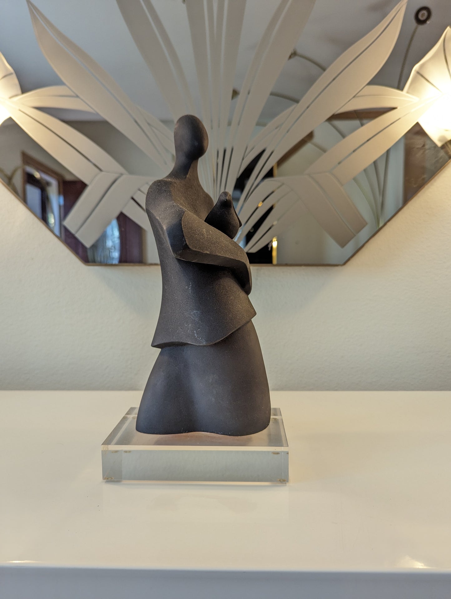 Woman & Bird Statue by Cristina Puell Signed