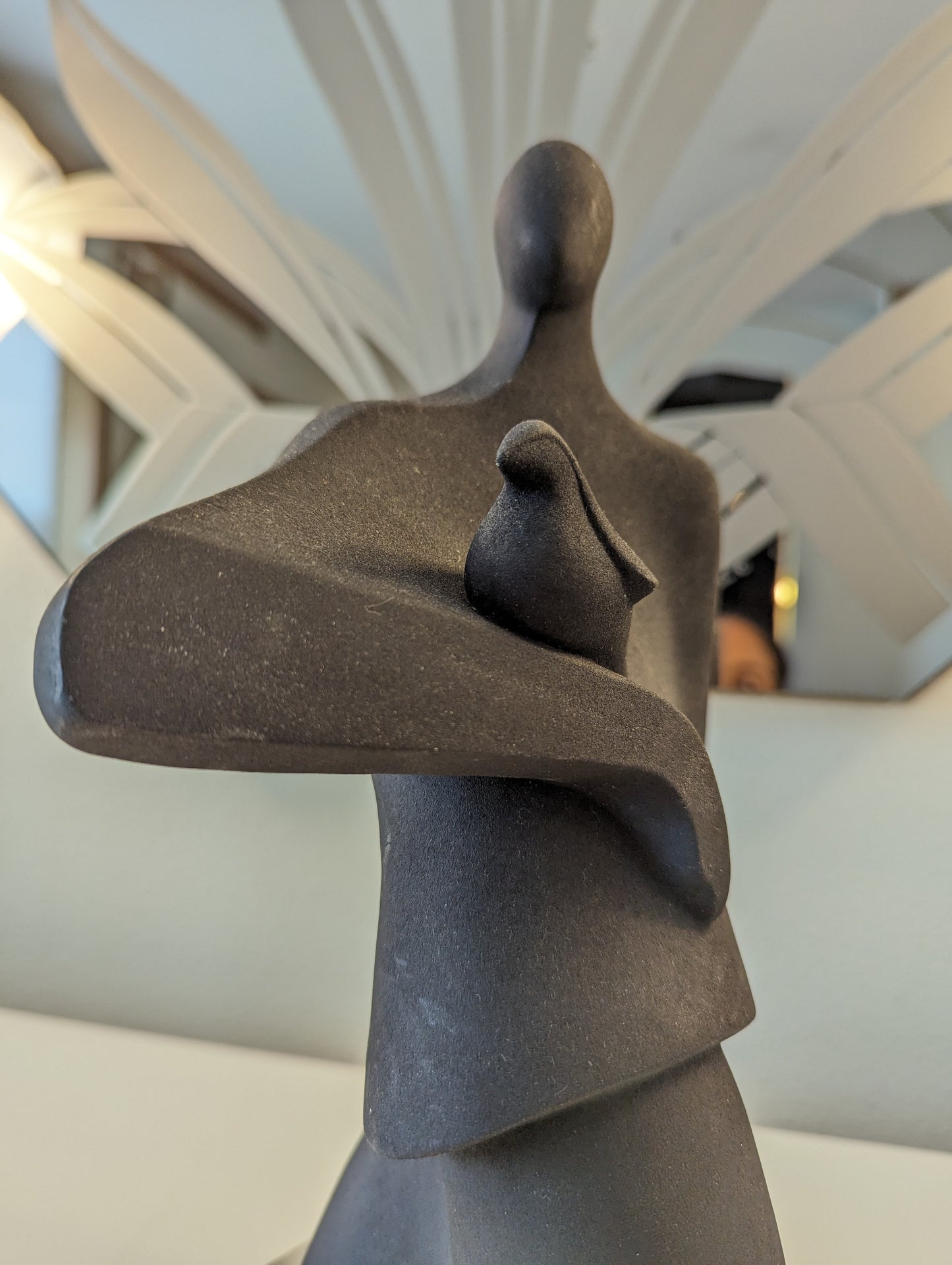 Woman & Bird Statue by Cristina Puell Signed