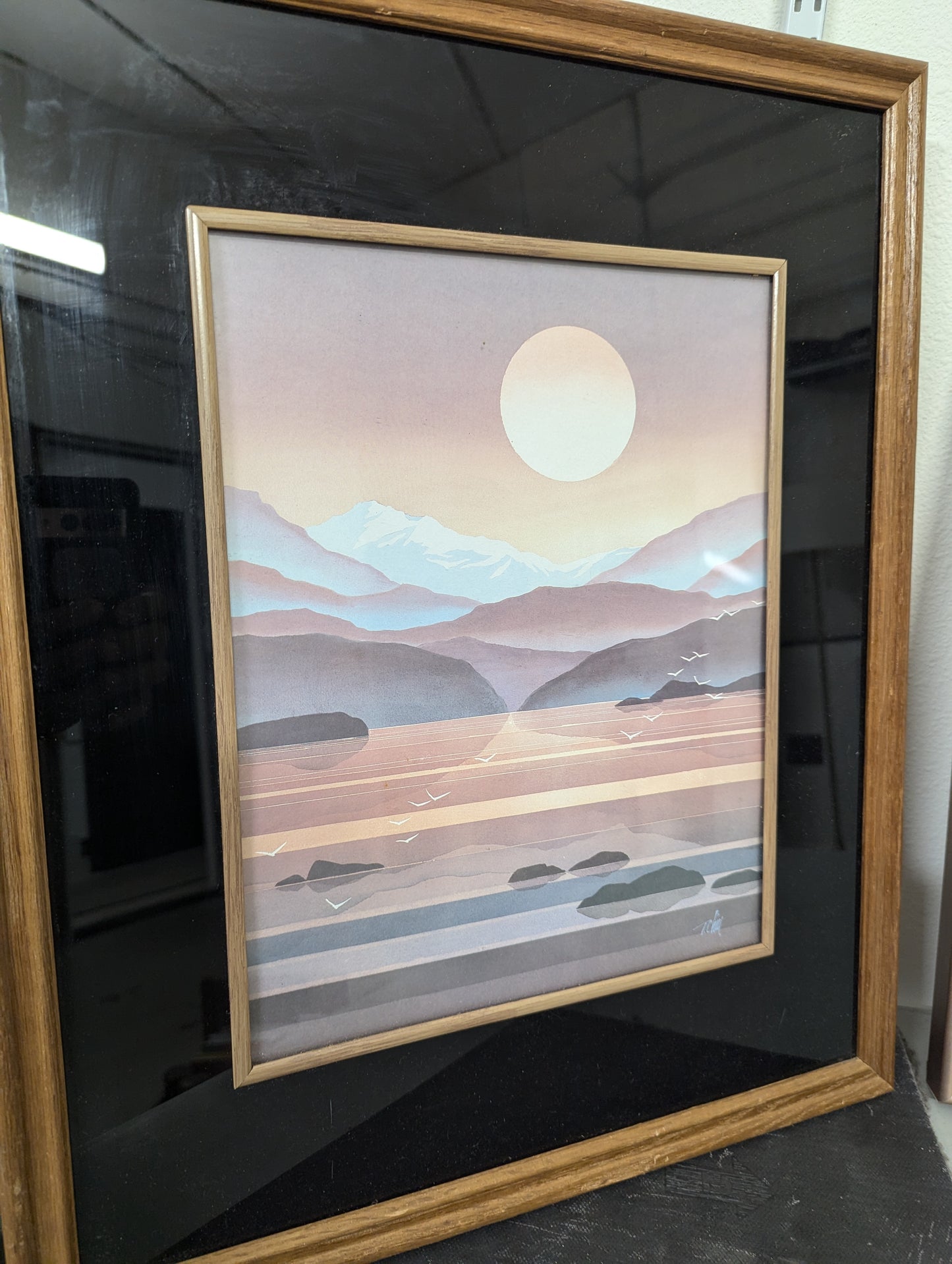 Postmodern Sunset Over Mountains Print