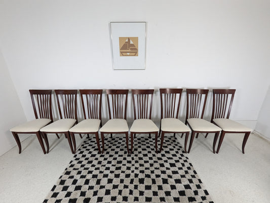 Set of 8 Italian Rosewood Dining Chairs by Anthony Sibau
