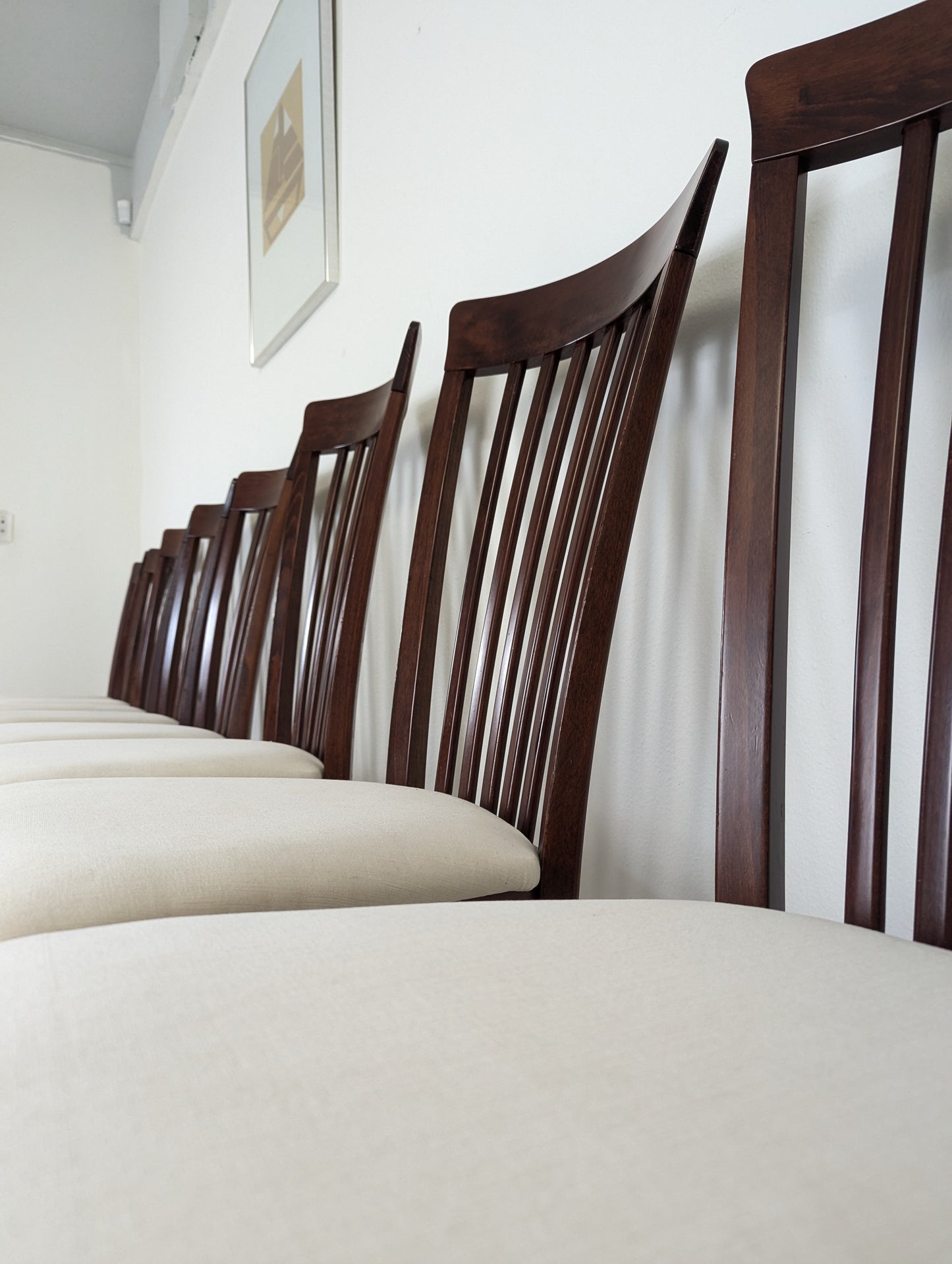 Set of 8 Italian Rosewood Dining Chairs by Anthony Sibau