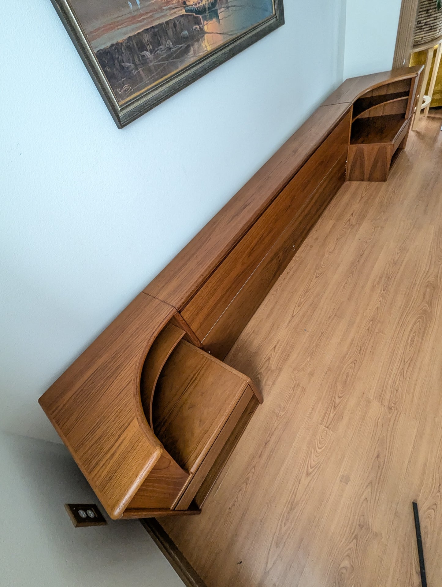 Mid Century Modern Danish Teak King Bed and Nightstands