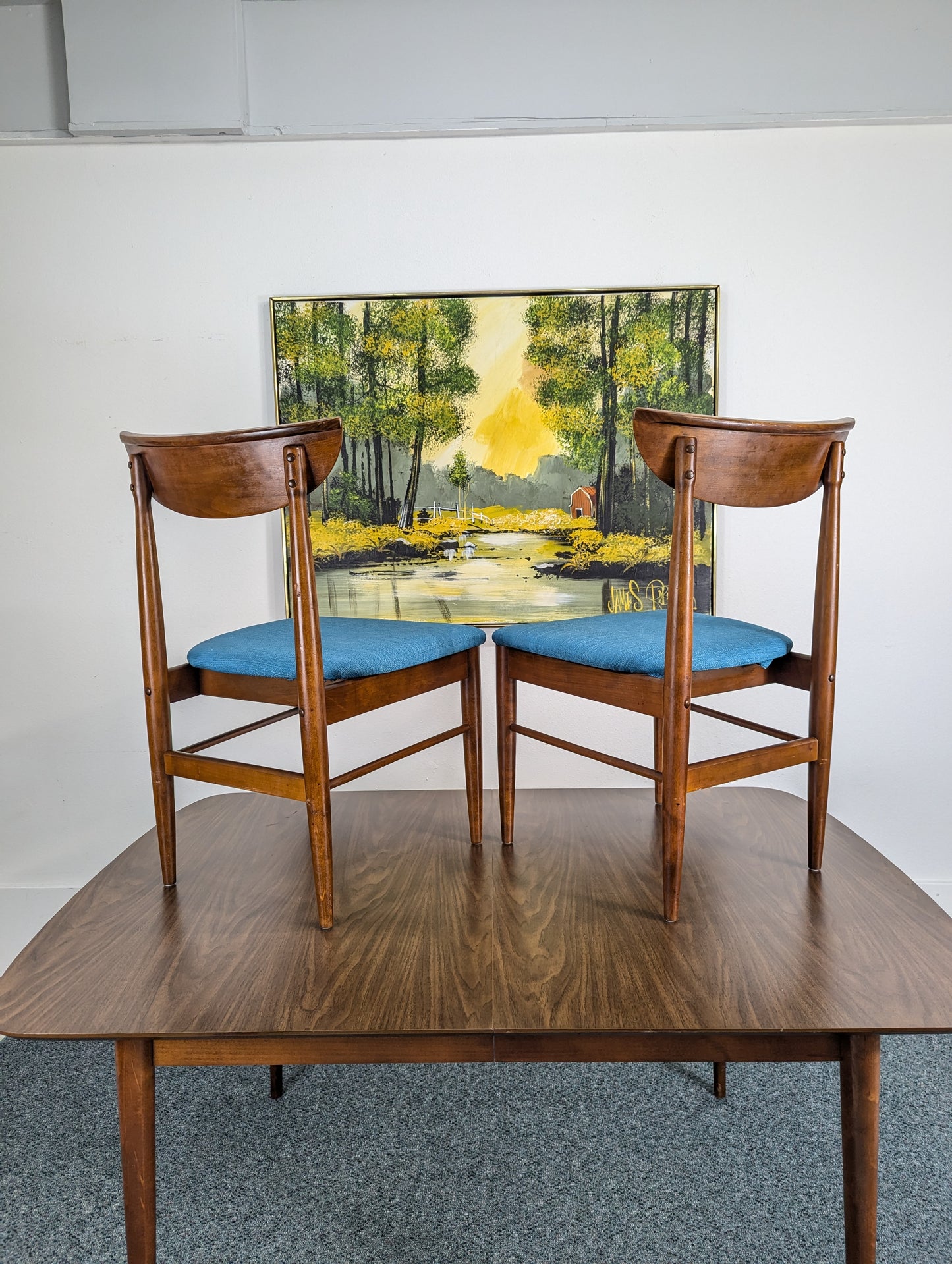 MCM Perception Collection Walnut Dining Table Set by Lane