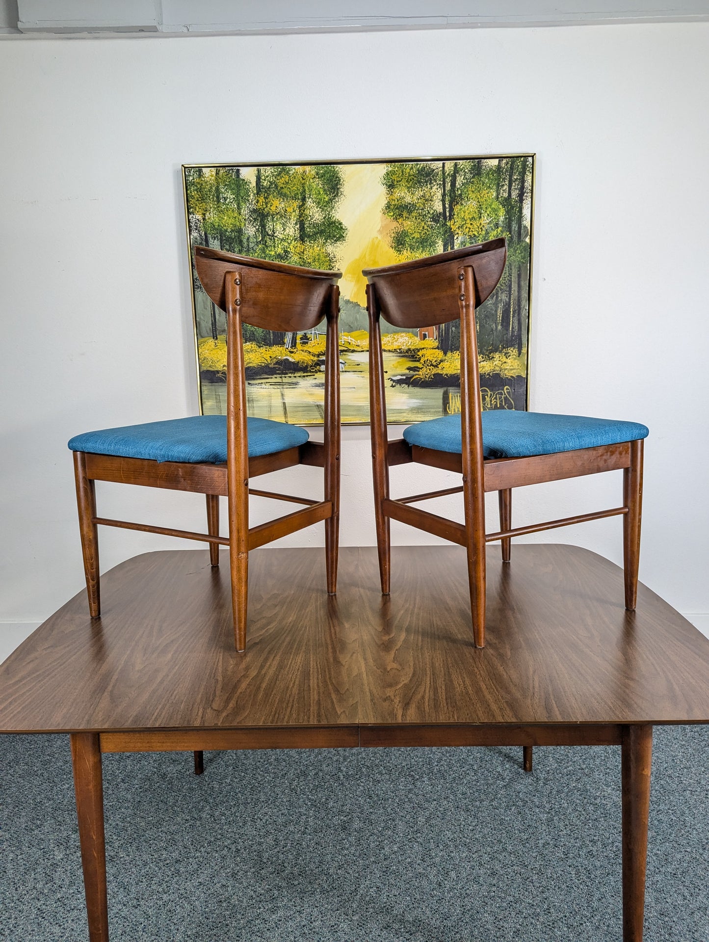 MCM Perception Collection Walnut Dining Table Set by Lane