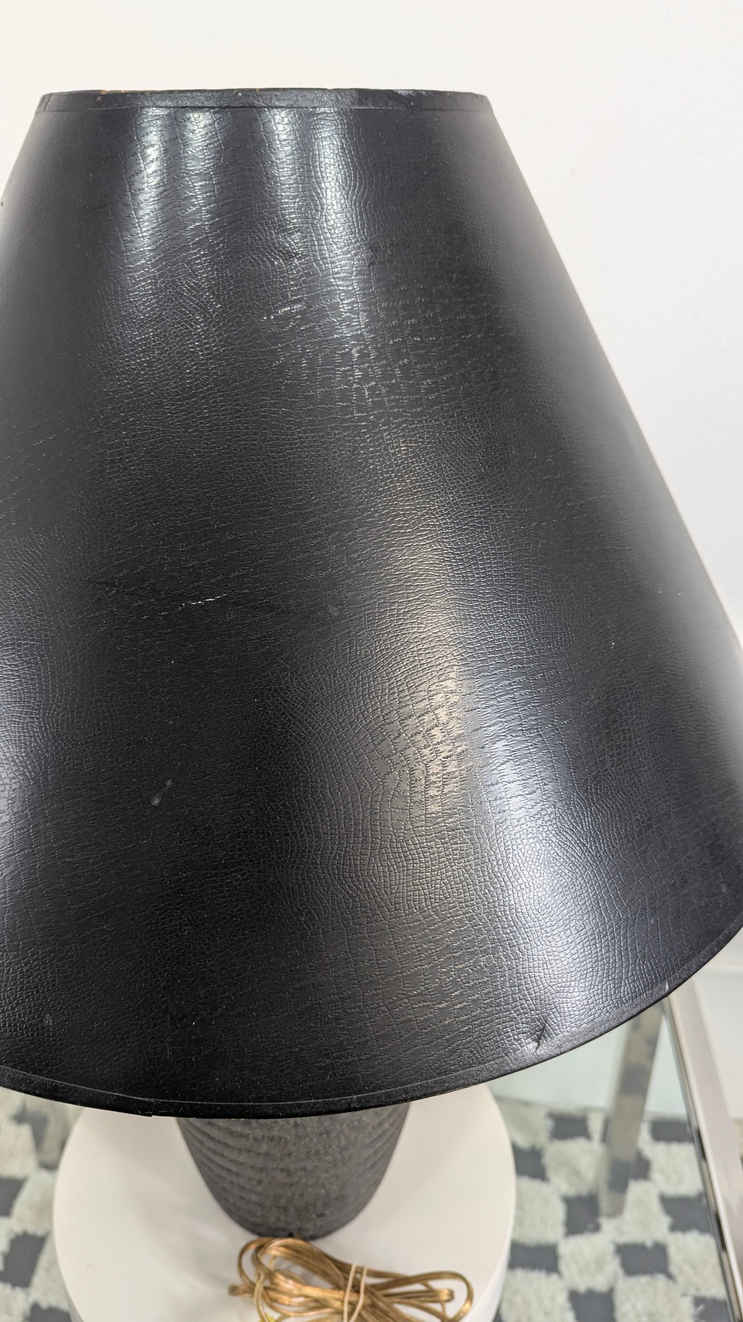 Vintage Postmodern Black Memphis Style Beehive Lamp