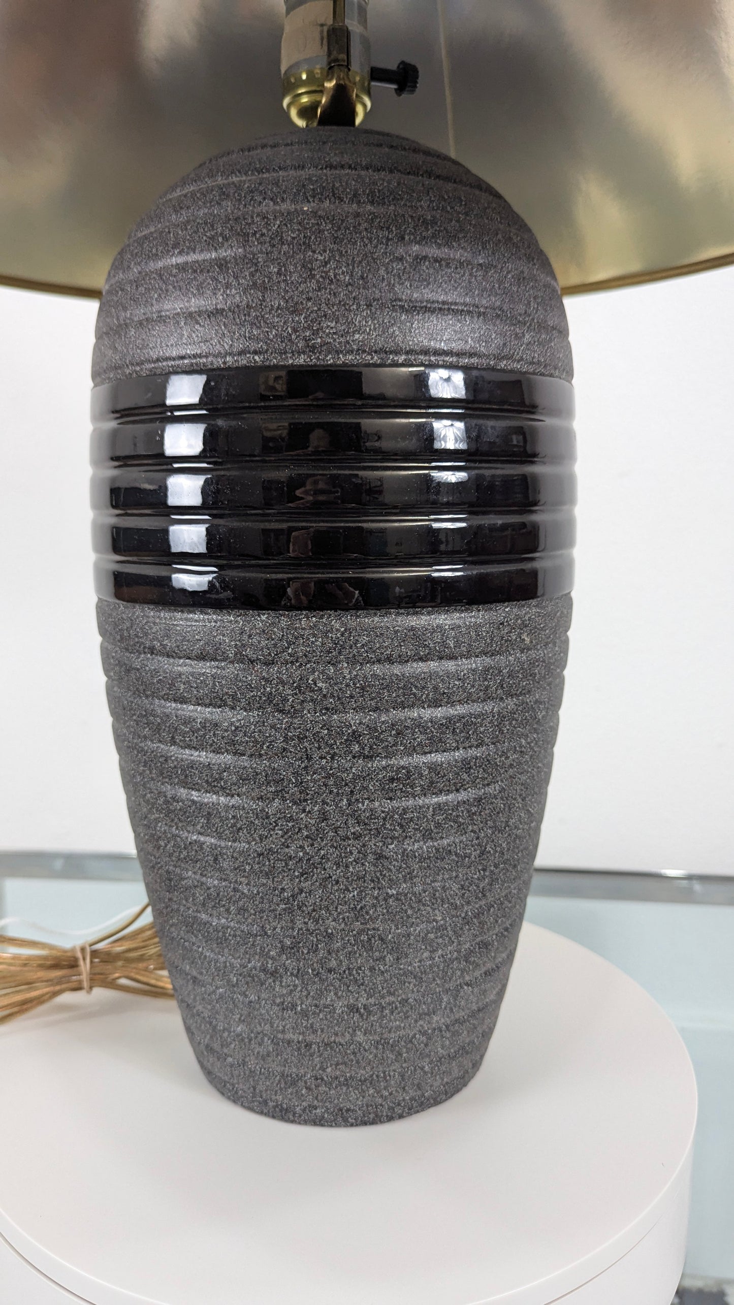 Vintage Postmodern Black Memphis Style Beehive Lamp