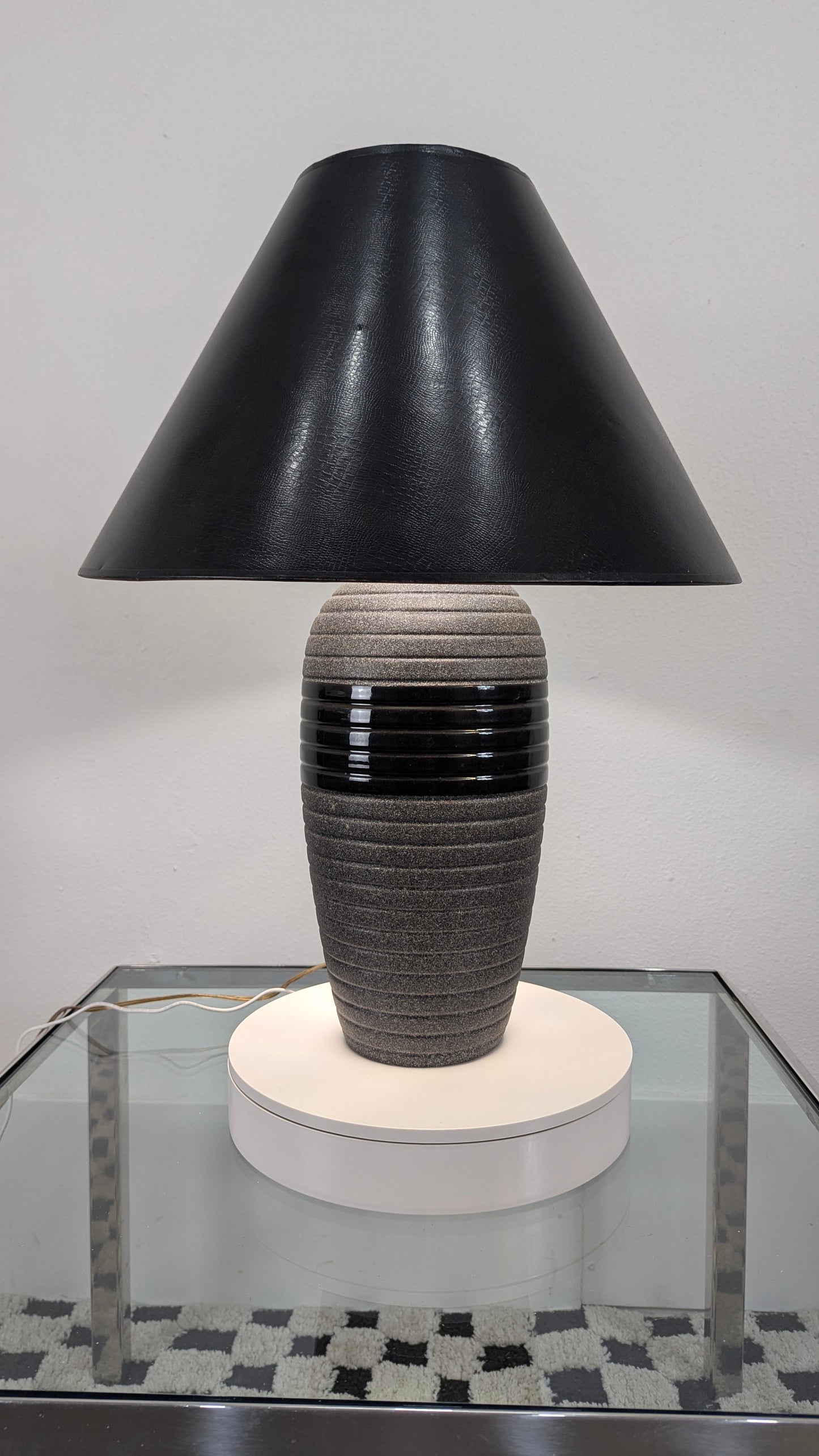 Vintage Postmodern Black Memphis Style Beehive Lamp