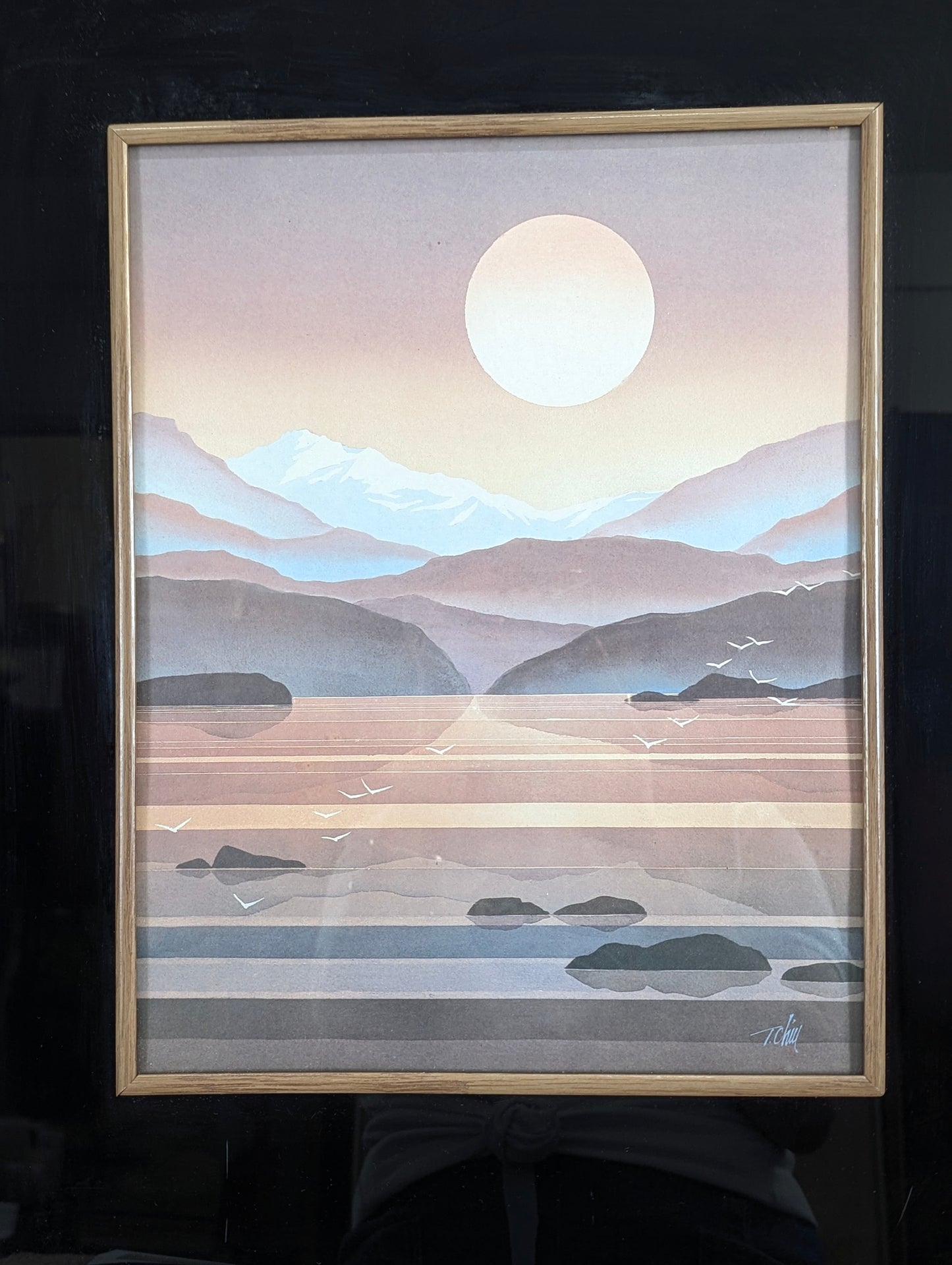 Postmodern Sunset Over Mountains Print