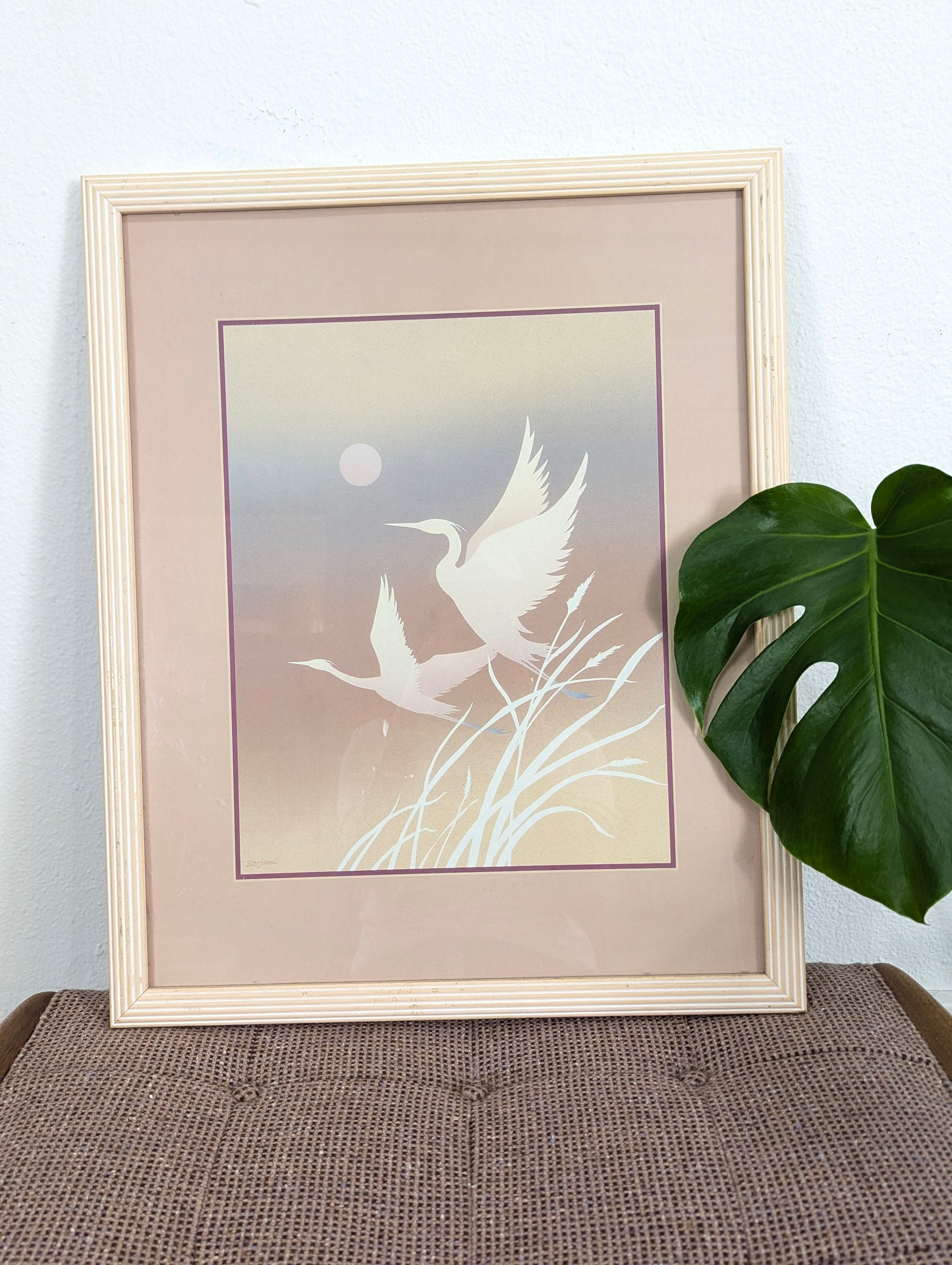 Postmodern Flying Heron Art Print