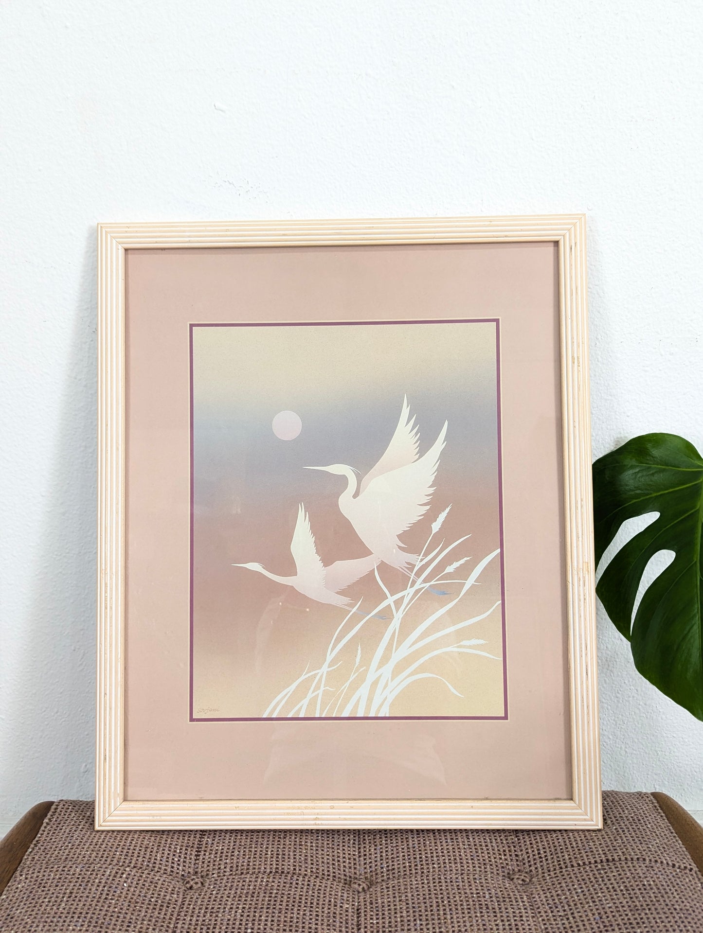 Postmodern Flying Heron Art Print