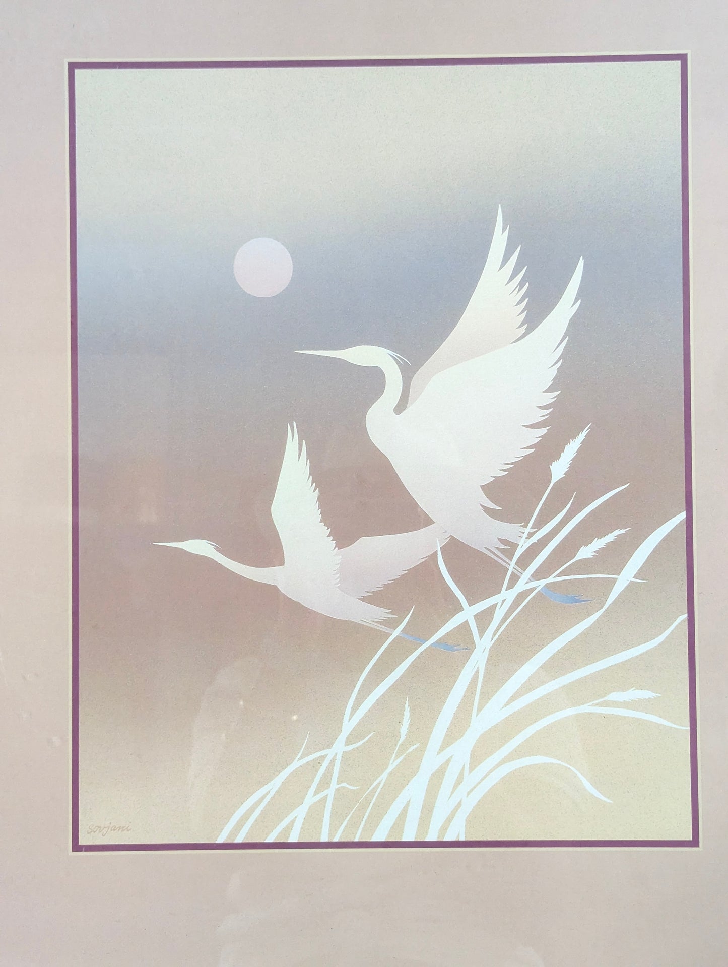 Postmodern Flying Heron Art Print