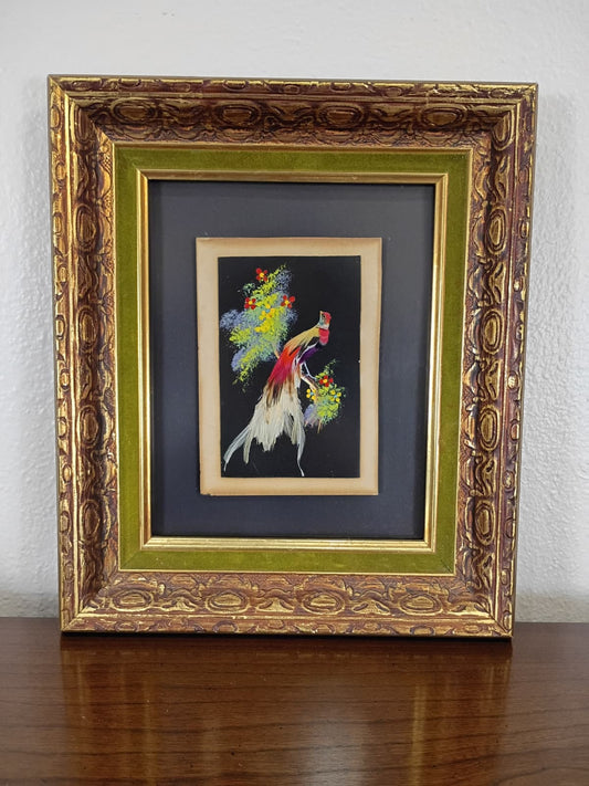 Vintage Mexican Feather Art