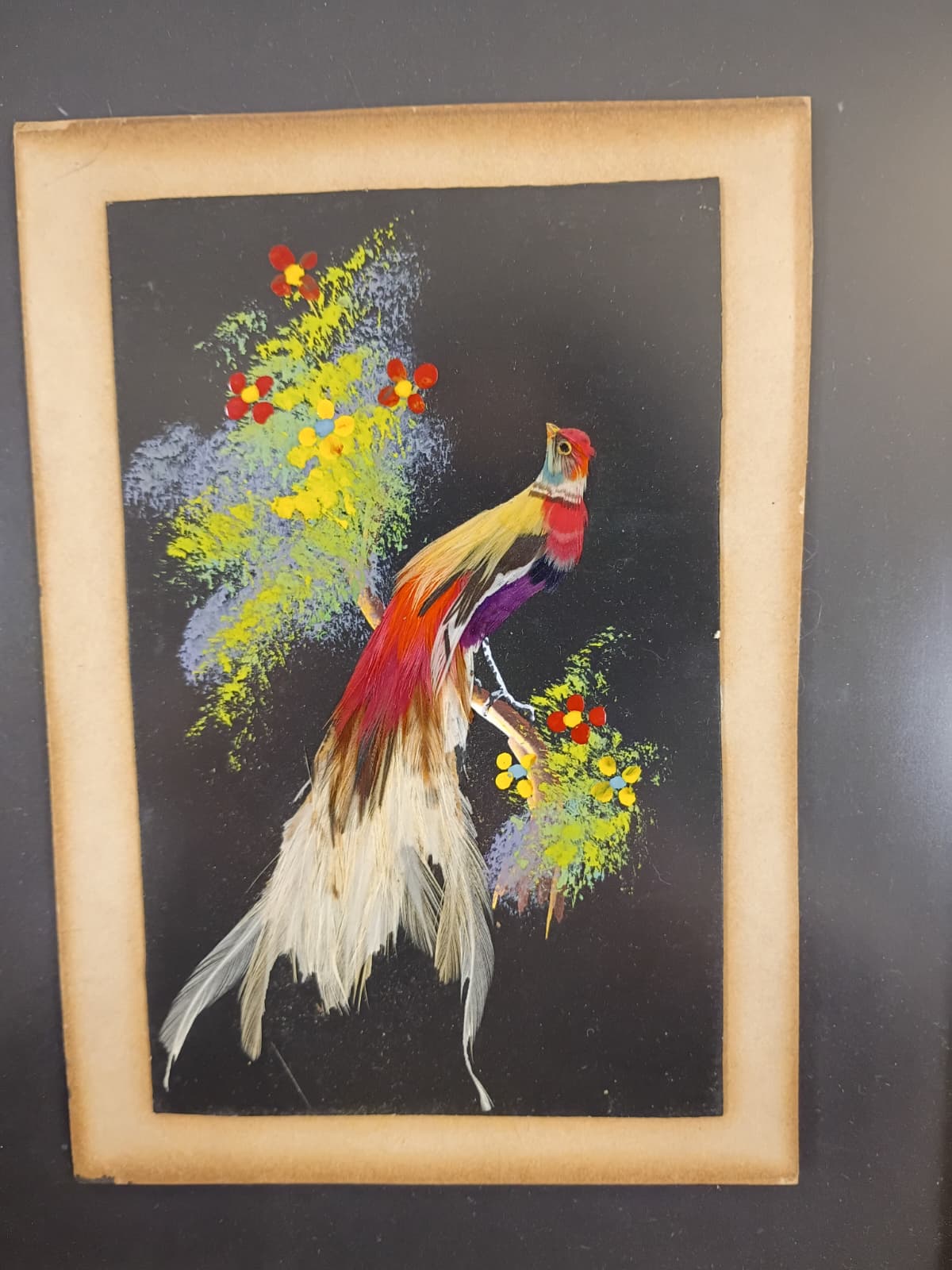 Vintage Mexican Feather Art