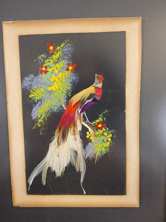 Vintage Mexican Feather Art