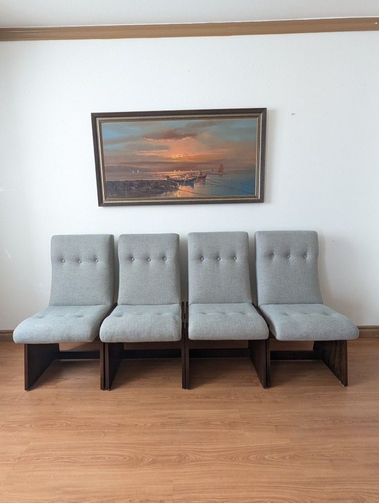 Mid Century Brutalist Set of 6 Staccato Dining Chairs by Lane